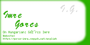 imre gorcs business card